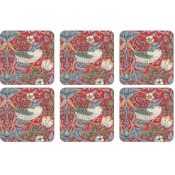 Aarbeidendief onderzetter 6 pack, Rood