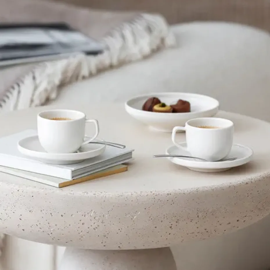 Afina espressokopje 5 cl met schotel, White