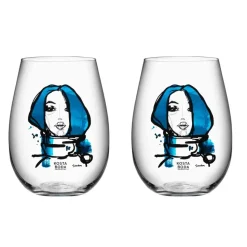 All about you glas 57 cl 2-pack, miss you (blauw)