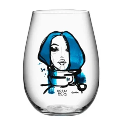 All about you glas 57 cl 2-pack, miss you (blauw)