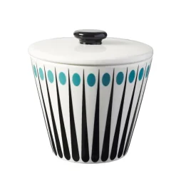 Amanda suikerpot, wit-aqua