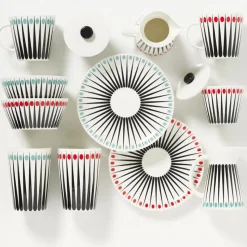 Amanda suikerpot, wit-aqua