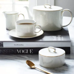 Arris theekop met schotel, Wit