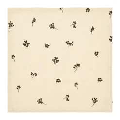 Baies katoenen servet 40x40 cm 4-pack, Natural-dark chocolate