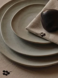 Baies katoenen servet 40x40 cm 4-pack, Natural-dark chocolate