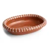 Barro ovale serveerschaal, Natural with stripes, small 20x27,5 cm