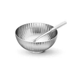 Bernadotte zoutvat met lepel, Roestvrij staal