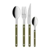 Bistrot solid bestekset 4-delig, Green fern