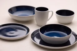 Bitz bord gastro Ø 21 cm, Wit-donkerblauw