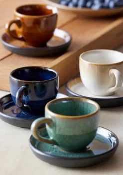 Bitz espressokop met schotel 7 cl, Groen-zwart