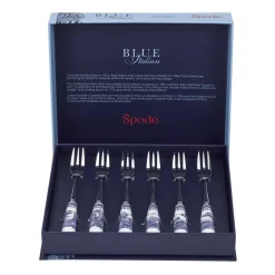 Blue Italian dessertvork 6-pack, Keramiek-roestvij staal