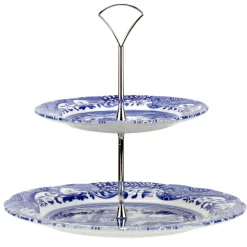 Blue Italian 2-laagse etagère, 2-laags