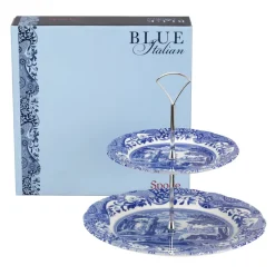 Blue Italian 2-laagse etagère, 2-laags