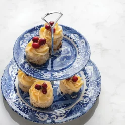 Blue Italian 2-laagse etagère, 2-laags