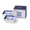 Blue Italian serveerschaal 8x8 cm 4-pack, Blauw-wit
