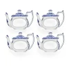 Blue Italian servetringen 4-pack, Blauw-wit