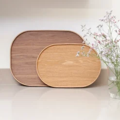 Bosign dienblad curveline medium 26x39 cm, Wilgenhout