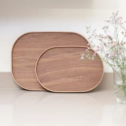 Bosign dienblad curveline large 34x47 cm, Walnoot