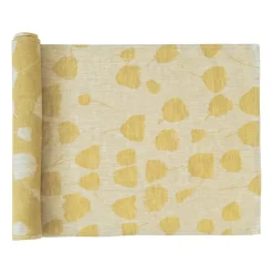 Bouquet tafelloper 150x45 cm, Geel-wit