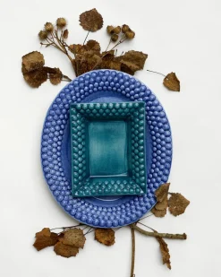 Bubbles ovale schaal, 35 cm, Lichtblauw