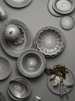 Bubbles ovale schaal, 35 cm, Grijs