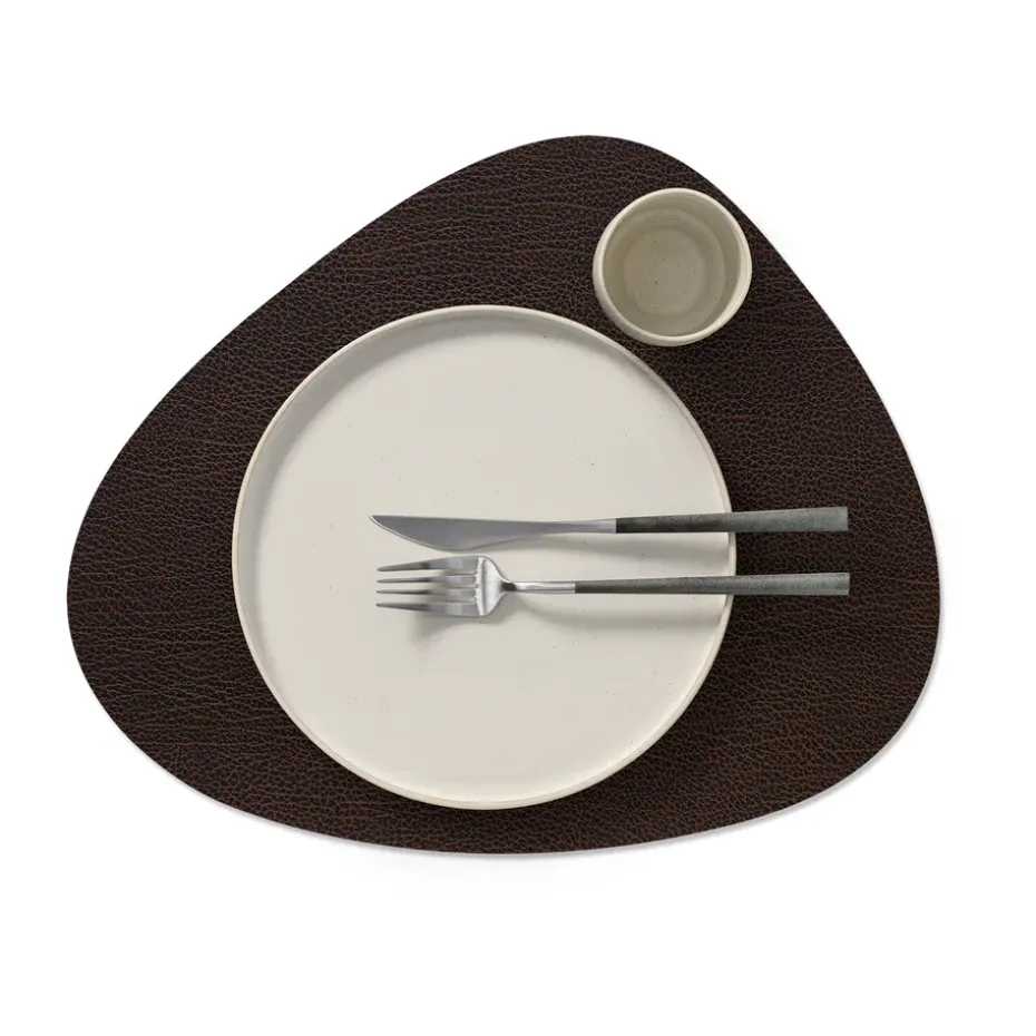 Bull placemat keerbaar curve L 1 St., zwart-bruin