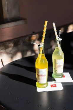 Celebrate rietjes lang 20 cm 4-delig, Blauw-wit-geel-groen