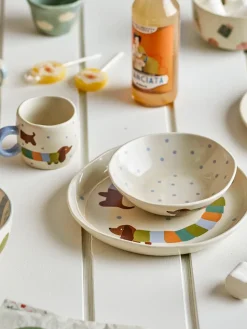 Charlie serviesset 3-delig, Blauw-wit