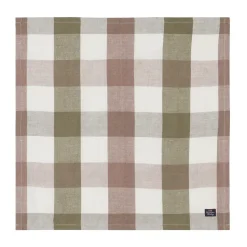 Checked Linen/Cotton stoffen servet 50x50 cm, Olive