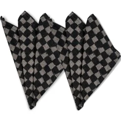 Checki stoffen servet 2-pack, Zwart