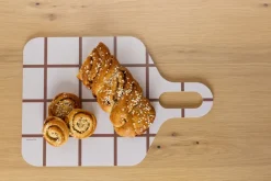 Checks & Stripes dienblad 30x44 cm, Brown-beige