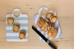 Checks & Stripes dienblad 21x31 cm, Mint-blauw