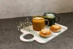 Checks & Stripes dienblad 21x31 cm, Mint-blauw