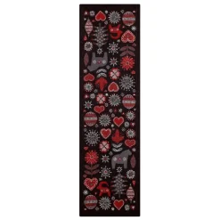 Christmas night tafelloper, zwart