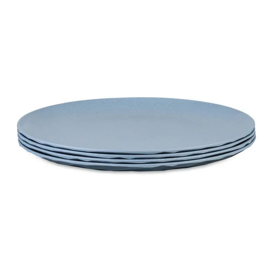 Club bord Ø26 cm 4-pack biocirculaire thermoplast, Nature flower blue