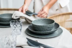 Club diepe schaal Ø22 cm 4-pack biocirk thermoplast, Nature ash grey