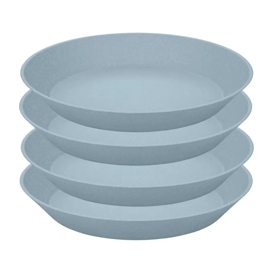 Connect diep bord Ø24 cm 4-pack, Nature flower blue