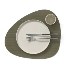 Corduroy placemat curve L, Army Green