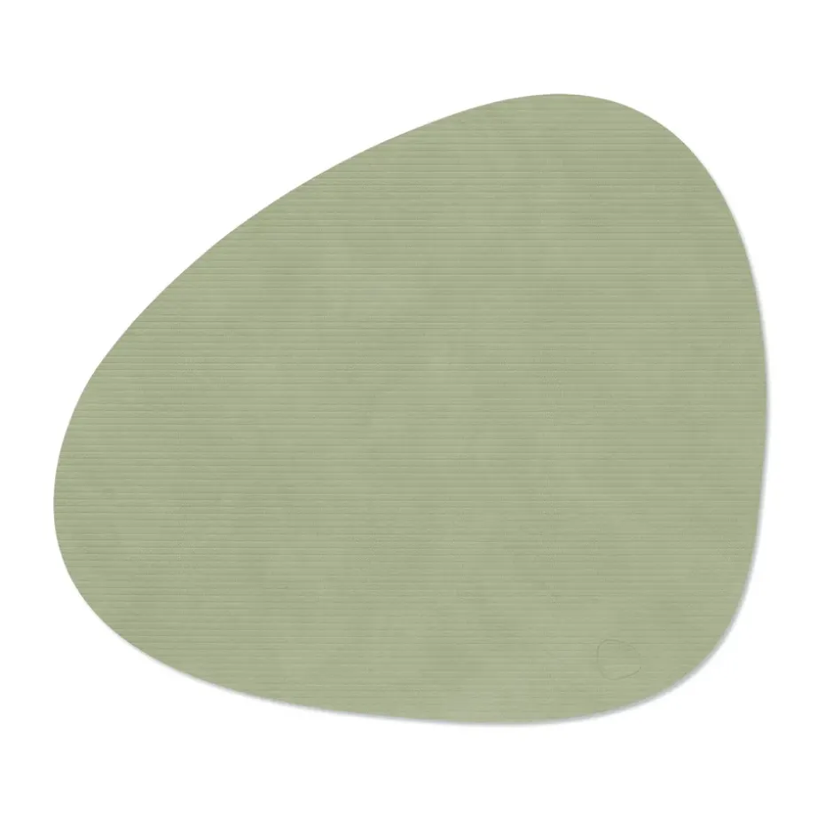 Corduroy placemat curve L, Olive Green