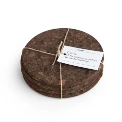 Cork glasonderzetters 4-pack, Smoked