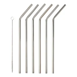 Corrigan rietjes 23 cm 6-pack, Roestvrij staal