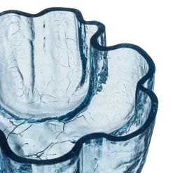 Crackle kom 10,5 cm, Circulair glas (Blauw)