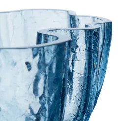 Crackle kom 10,5 cm, Circulair glas (Blauw)