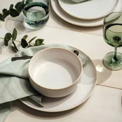 Crafted cotton bord Ø26 cm, White