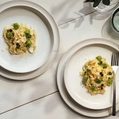 Crafted cotton diepbord Ø21,5 cm, White