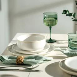 Crafted cotton kom Ø16 cm, White