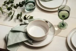 Crafted cotton servies 4-delig, White