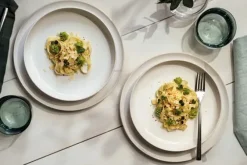 Crafted cotton servies 6-delig, White