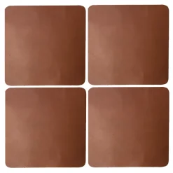 Cuba glasonderzetters 4-pack, Cognac