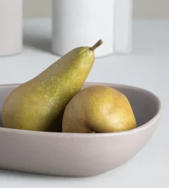 Curve Stoneware diep bord 19x22 cm, Warm grey